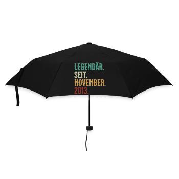 Legendär. Seit. November. 2013. Retro Birthday - Regenschirm (klein) - Schwarz - Vorne