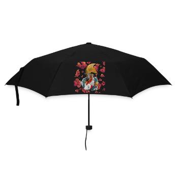 Asien Drache Ninja Aufgehende Sonne - Regenschirm (klein) - Schwarz - Vorne