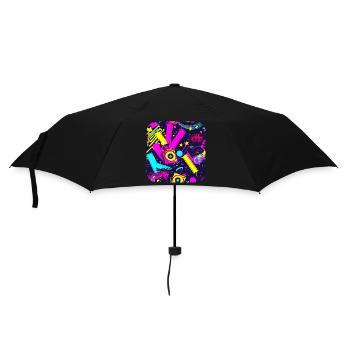 80s Neon Style Vintage Remix - Umbrella (small) - black - Front
