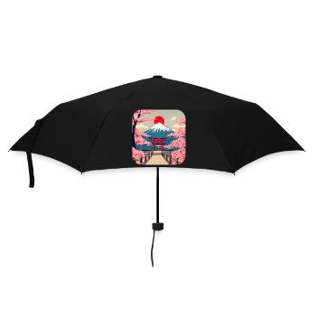 Asie Cherry Blossom Temple Vacances - Parapluie standard - noir - Devant