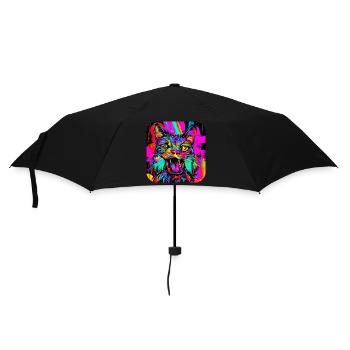 Neon Farben Bunt Kreativ Style Glow - Regenschirm (klein) - Schwarz - Vorne