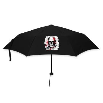 Skull Tattoo Heavy Metal Rocker - Umbrella (small) - black - Front
