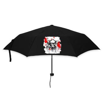 crâne éclaboussure trash polka tattoo - Parapluie standard - noir - Devant