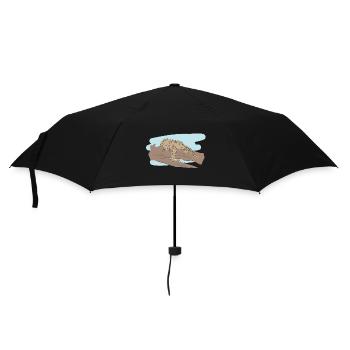Illustriertes Design mit Jaguar - Regenschirm (klein) - Schwarz - Vorne