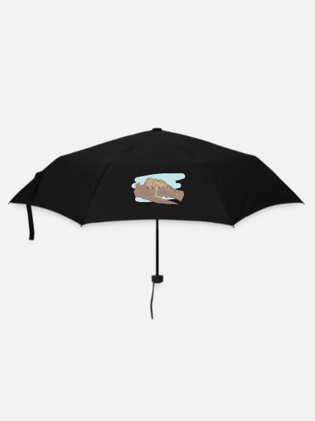 Illustrated design with Jaguar - Umbrella (small) - black