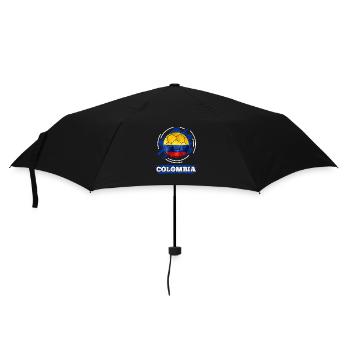 Fußball Landesflagge Kolumbien - Regenschirm (klein) - Schwarz - Vorne