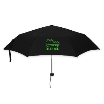 Bite me / Vorsicht ich beiße. - Regenschirm (klein) - Schwarz - Vorne