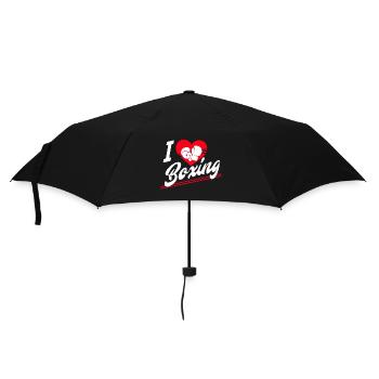 Ich liebe Boxen - Regenschirm (klein) - Schwarz - Vorne