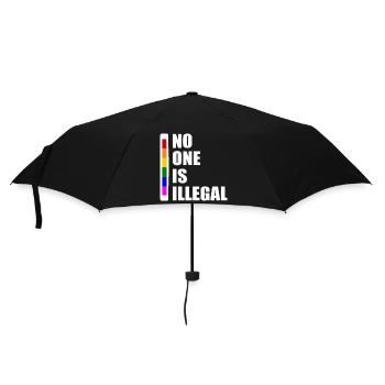 No one is illegal - Regenschirm (klein) - Schwarz - Vorne