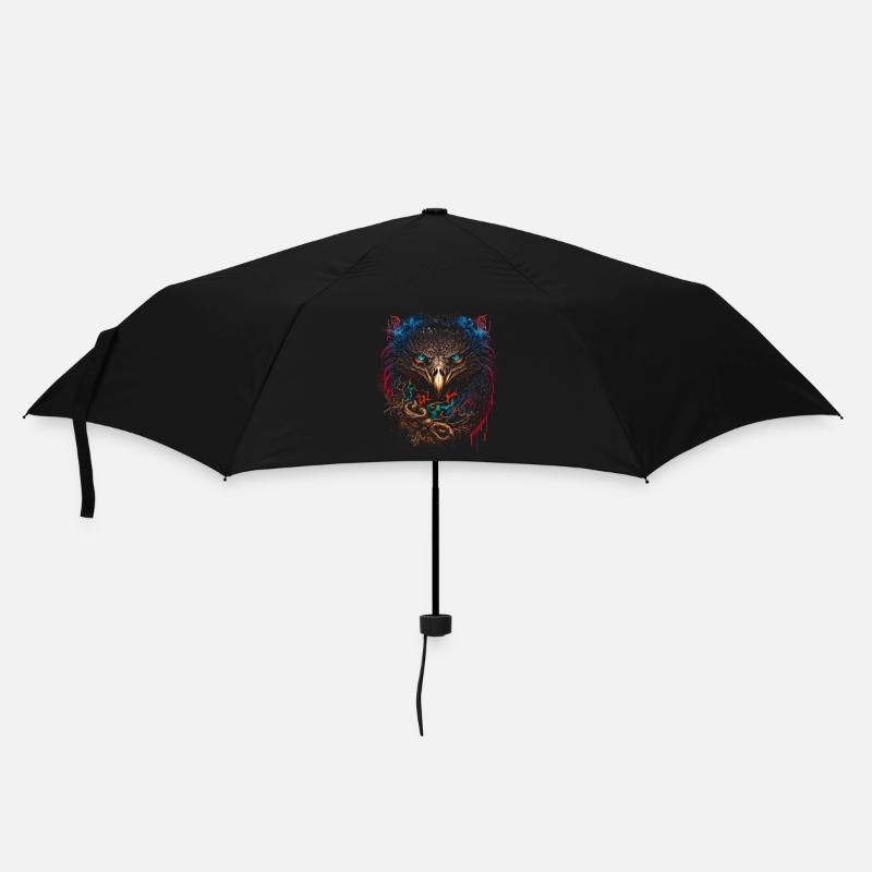 Adler | Eagle's Head | Eagle | 3D effect - Umbrella (small) - black