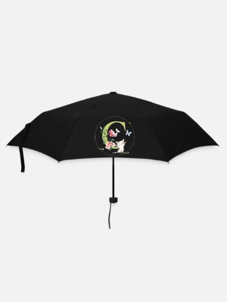 Initial letter C with cat - Umbrella (small) - black
