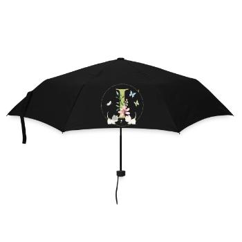 Lettre initiale I avec chat - Parapluie standard - noir - Devant