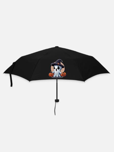 Kleiner Geist mit Kürbissen - Regenschirm (klein) - Schwarz