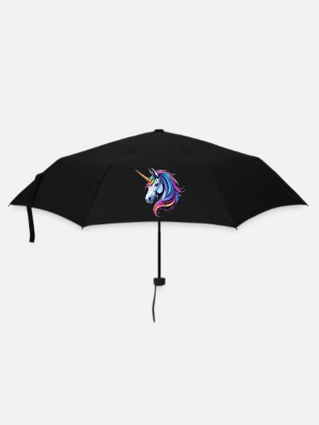 Ein charmantes Einhorn - Regenschirm (klein) - Schwarz