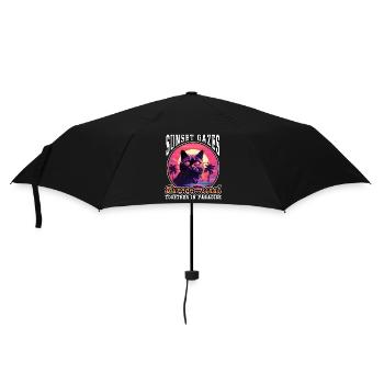 Mesmerizing sunset with feline friend - Umbrella (small) - black - Front