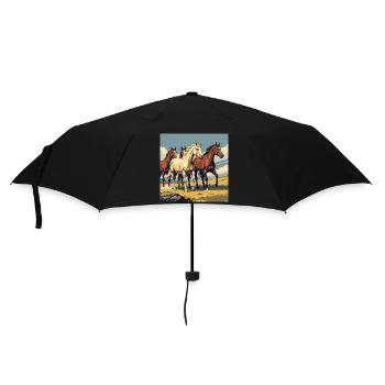 Troupeau de Quarter Horse - Parapluie standard - noir - Devant