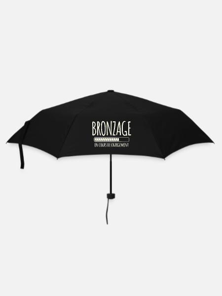 Bräune wird geladen, Sommer, Urlaub, Französisch - Regenschirm (klein) - Schwarz