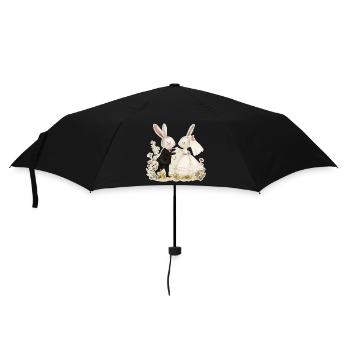 Bride and groom rabbits - Regenschirm (klein) - Schwarz - Vorne