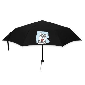 Illustration design "Husky Kisses" - Umbrella (small) - black - Front
