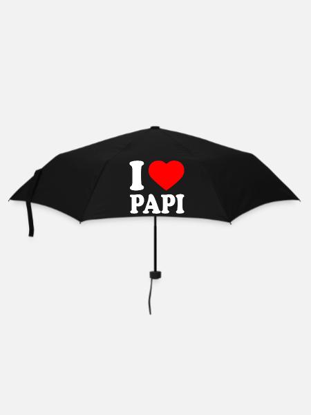 I love papi - Regenschirm (klein) - Schwarz