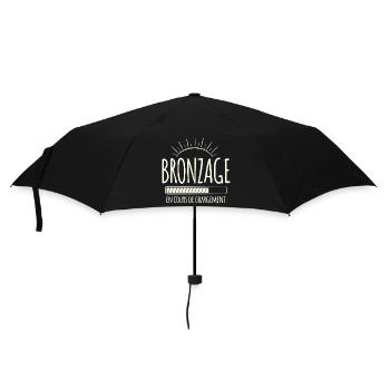 Tan Loading, Summer, Vacation, French - Umbrella (small) - black - Front