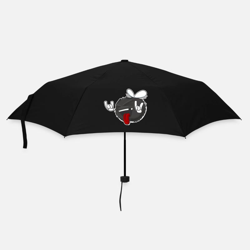 Rock'n'Roll Grummelhummel lustiges Cartoon Tier - Regenschirm (klein) - Schwarz