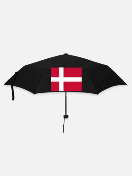 Dänemark Flagge - Regenschirm (klein) - Schwarz