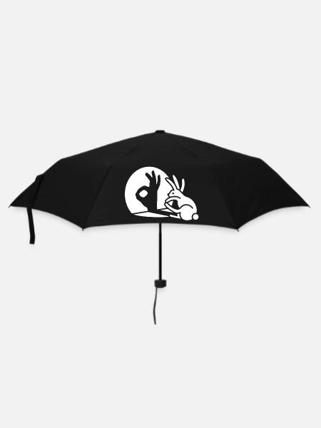 Rabbit shadow hand OK gesture sign Okay pico bello - Umbrella (small) - black