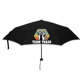 Team Trash vintage retro raccoon motif - Umbrella (small) - black - Front