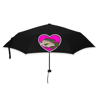 Perch Heart Love Fishing - Umbrella (small) - black - Front