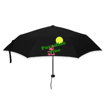 Flamingo in Paradise - Umbrella (small) - black - Front