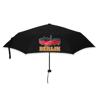 Berlin Germany City Skyline Splash Flag - Umbrella (small) - black - Front