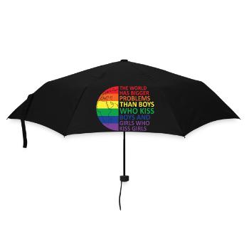 LGBTQ nonbinär bunt Regenbogen Fahne LGBTQ+ Pride - Regenschirm (klein) - Schwarz - Vorne