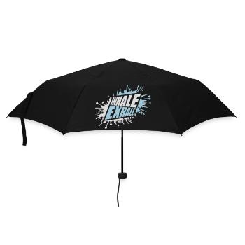 inhale exhale yoga quote - Umbrella (small) - black - Front