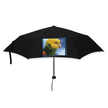 The yellow-headed parrot - Umbrella (small) - black - Front