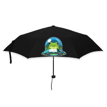 Frog Spaceship Space - Umbrella (small) - black - Front