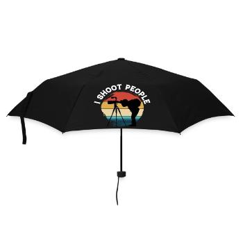 I shoot People Photography Vintage Retro - Umbrella (small) - black - Front