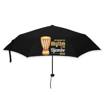 Djembe-Spieler Schlagzeuger Musik Schlagzeuger Musiker - Regenschirm (klein) - Schwarz - Vorne