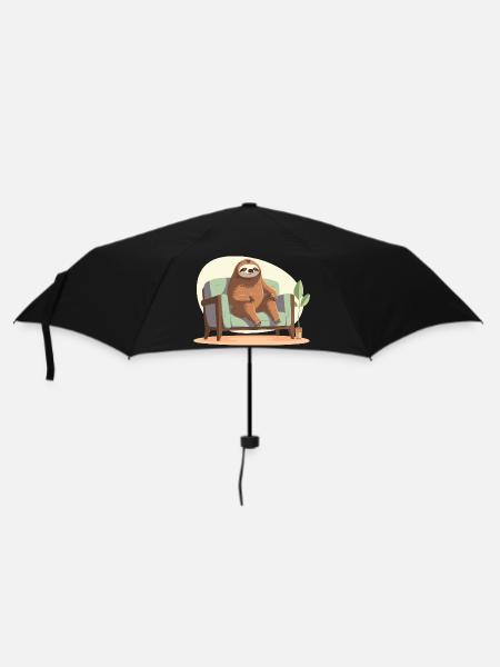 Faultier - Regenschirm (klein) - Schwarz