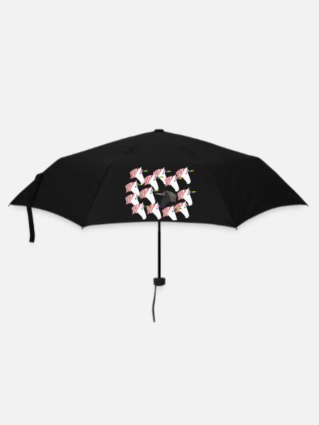 Einhornherde - Regenschirm (klein) - Schwarz