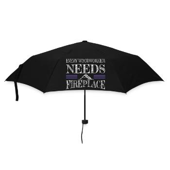 apprentice carpenter joke jokes safety helmet - Regenschirm (klein) - Schwarz - Vorne