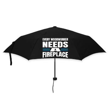 carpenter joke geek felling job carpenter saw - Umbrella (small) - black - Front