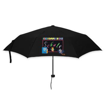 Ich komme in die Schule | Einschulung Schulanfang - Regenschirm (klein) - Schwarz - Vorne