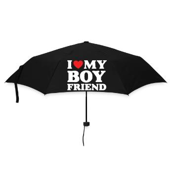 I Love My Boyfriend - Umbrella (small) - black - Front