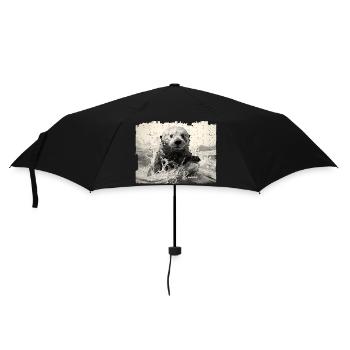 Surfer loutre de mer - Parapluie standard - noir - Devant