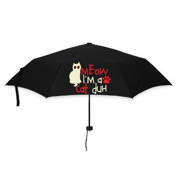 Cat Lover Shirt Miau, ich bin eine Katze, duh - Regenschirm (klein) - Schwarz - Vorne