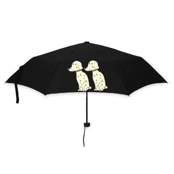 dalmatiner doppelt - Regenschirm (klein) - Schwarz - Vorne