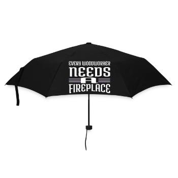 arboriculture forester felling chainsaw woodcutter - Umbrella (small) - black - Front