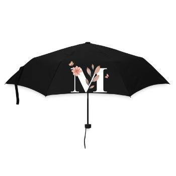 Letter M Wildflowers Watercolors - Umbrella (small) - black - Front