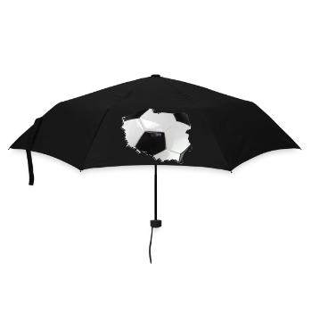 Polen Landkarte umrahmt echten Fußball - Regenschirm (klein) - Schwarz - Vorne
